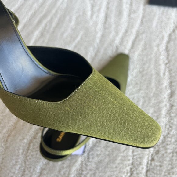 Saint Laurent Silk Slingback Pumps - Picture 6 of 10